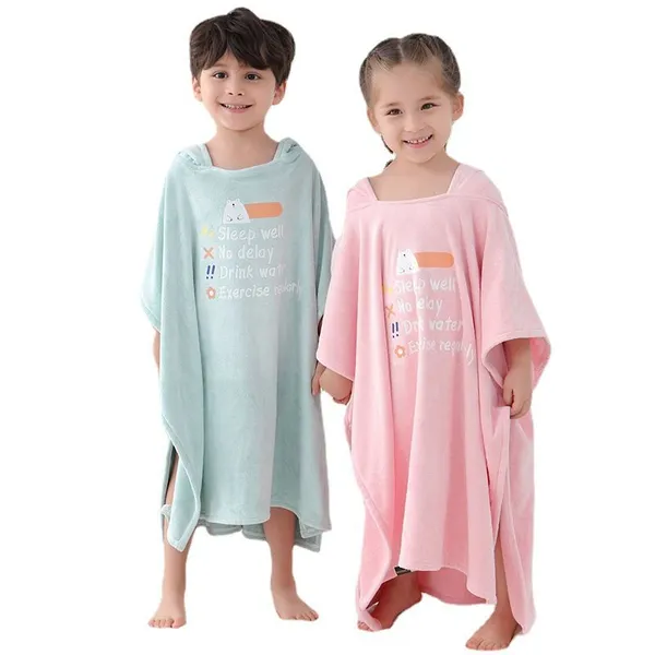 Baby Hooded Towel - Cute Shark Cartoon Wearable Poncho Beach Towel for Kids, Soft Absorbent Quick Dry Bath Towel for Toddlers, Swim, Pool photo-5