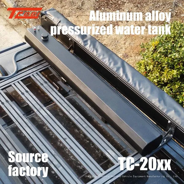 Pressurized Car Roof Water Tank, Outdoor Camping Shower, Aluminum Alloy Water Storage Tank, SUV Off-road Roof Platform Universal