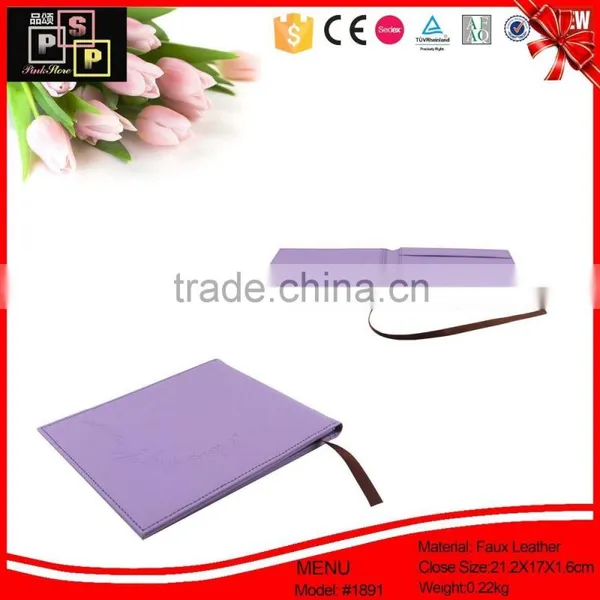 China Best Selling Custom Hotel Leather Waterproof Menu Book photo-6