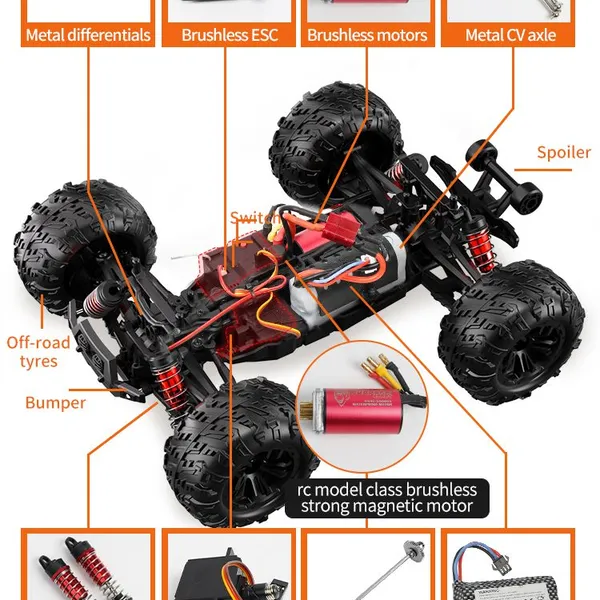 UJTOYS 1:16 High Speed 36km/h Remote Control Powerful Buggy off Road Rock Crawler Toys Stuck 2.4G RC Car for Kids Adults photo-4