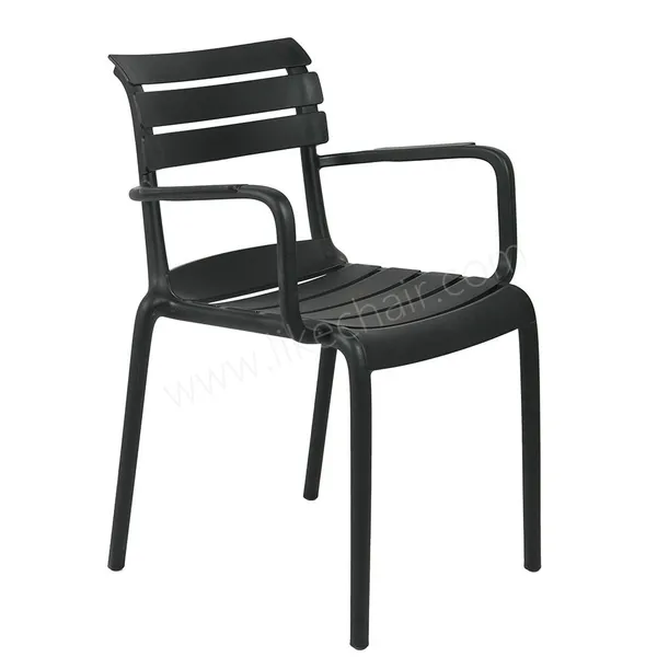 Plastic Cafe Chairs Stackable Modern Slat Back Design Tilting Feature Stable Commercial Furniture Indoor/Outdoor Use photo-3