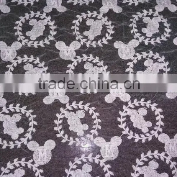 2016 Fashion Lace Accessory Organdy Embroidery Cotton Lace Fabric for Whole Sale photo-4