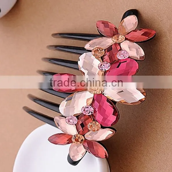Rhinestone Butterfly Hair Accessories the Bride Crystal Comb Hair Dish Hair Headwear photo-2