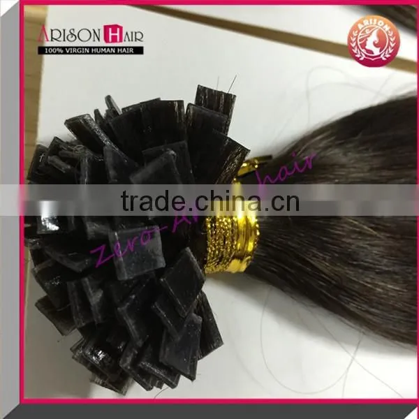 100% Indian Cheap Virgin Remy Human Keratin Hair Extension Pr-bonded Flat Tip Keratin Tipped Human Hair Extension photo-5