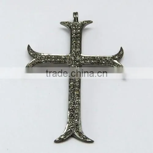 Men's Lord's Prayer Cross Diamond 925 Sterling Silver Pendant, Silver Jewelry India, Handmade Silver Jewelry photo-4