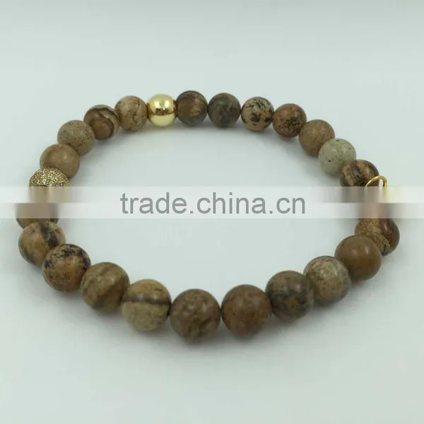 8mm Matt Black Onxy Bead With 18k Gold Stainless Steel Lion Head Bracelet for Men photo-6