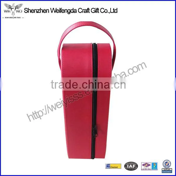 Top Grade PU Leather Single Wine Bottle Holder With Hand Strap photo-2