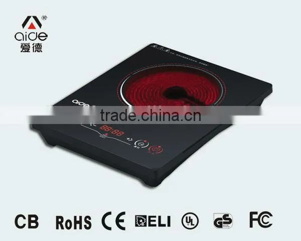 Fashion Design no Radiation High Quality 2000w Portable Glass Single Burner Glass Ceramic Cooktop