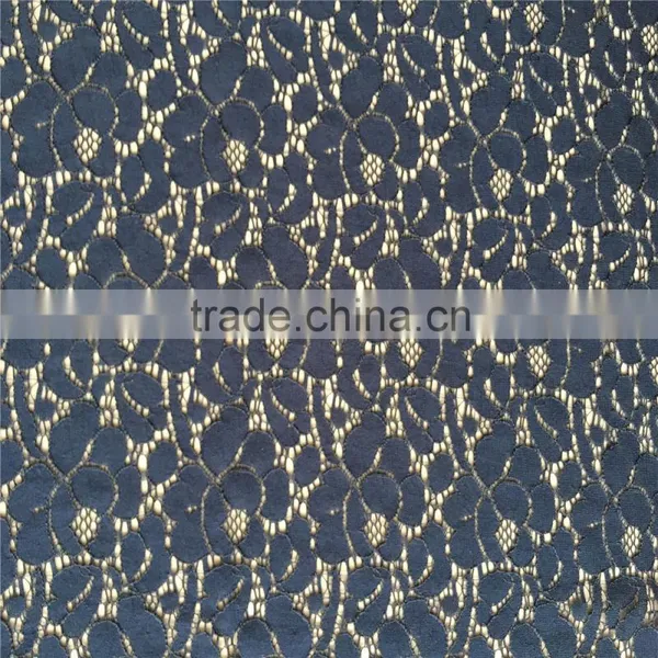 Machine Knitted Designed Durable Ivory Beaded Lace Fabric photo-6