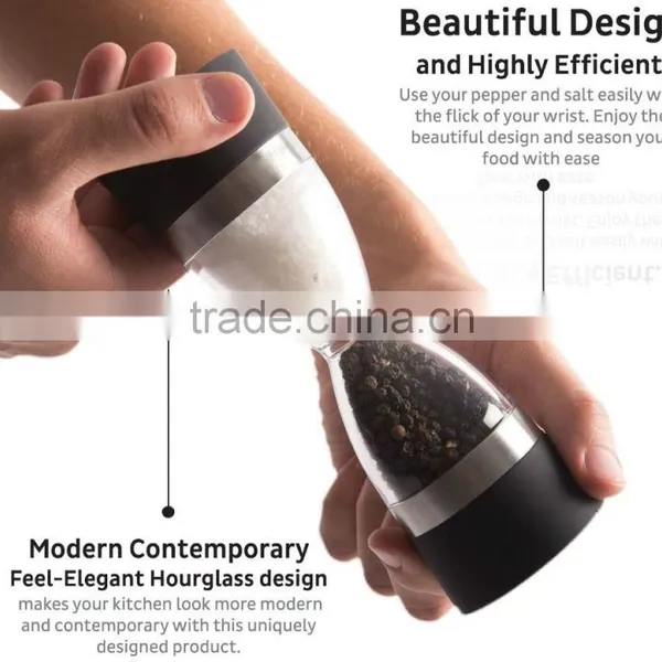 2 IN 1 Pepper Mill Salt and Pepper Mill Rock Salt Mill photo-3