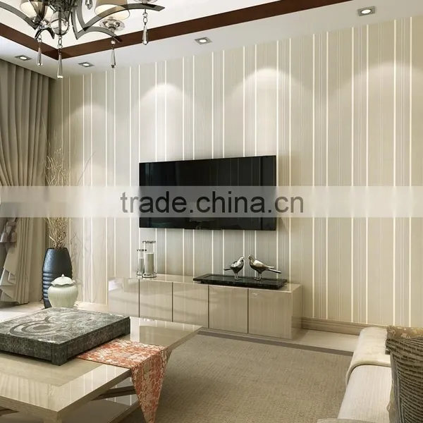 New Style Pure Paper Wall Covering Vertical Stripes 3D Wallpaper photo-2