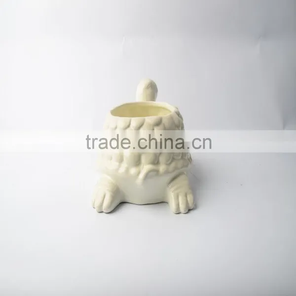 White Ceramic Turtle Flower Pot photo-3
