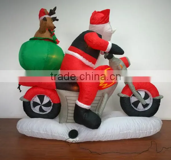 DJ-XT-47 Christmas Inflatable Santa on Motorbike Air Blown Giant Street Decoration photo-5