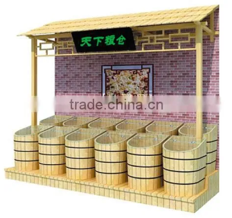 Double-side Cereals Wooden Shelf,ricer Box in Supermarket photo-2