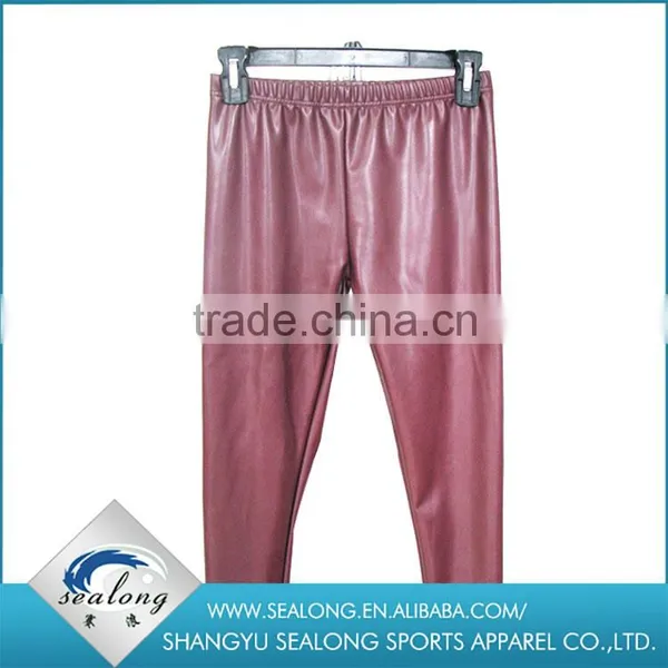 Best Quality High-grade Wine Red Color PU Tights Leggings Quality Choice photo-2