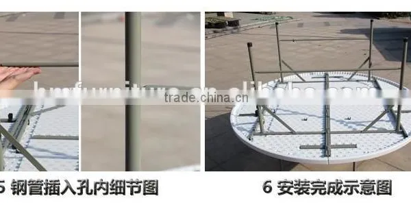 Hongma Metal Plastic 4ft Round Folding Outdoor Table photo-3