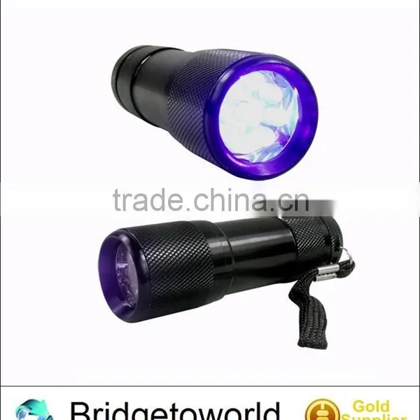 9 LED UV aluminum pocket flashlight