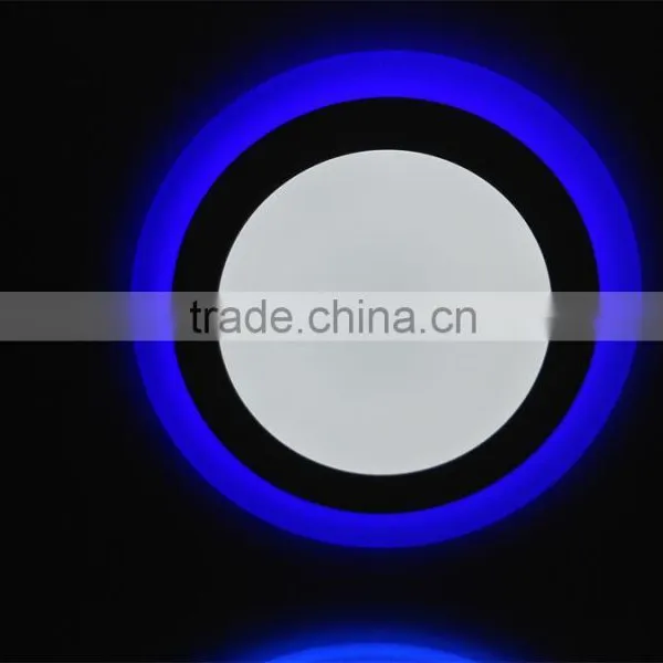 Round LED Panel Light White +blue Bi-color Two Color LED Decorative Ceiling Lihgt 2016 Hotsale Exporting Decorative Panel Light