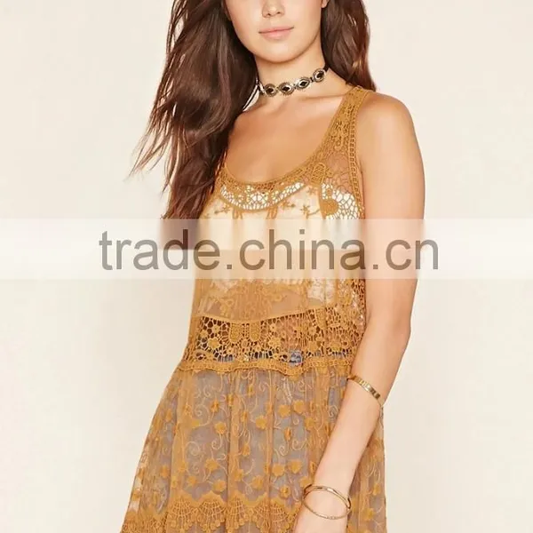 Summer Return To The Ancients Style Embroidered Mesh Tunic Dress For Women photo-2