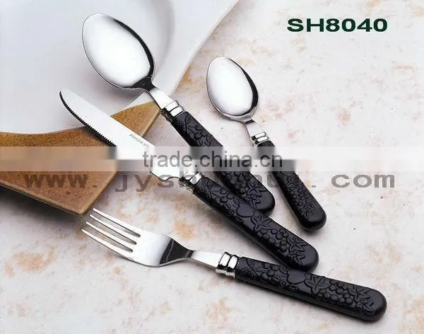 Stainless Steel Black Handle Flatware