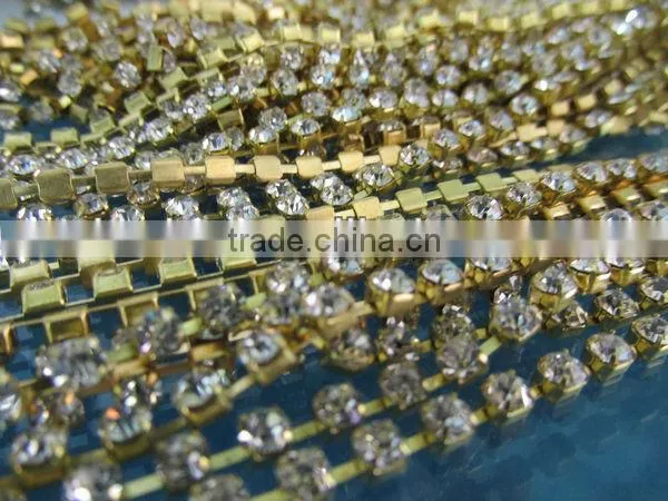 Diamante Crystal Cup Chain for Garment Accessories,Rhinstone Chain Trimming