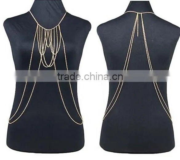 2016 Women Summer Bikini Tassels Gold Body Jewelry, Long Sexy Body Chains photo-6