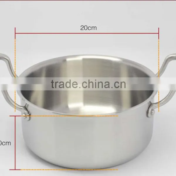 Stainless Steel Soup Pot With Red Handle High Quality