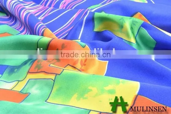Mulinsen Textile Polyester Spandex Printing Stretchable Satin Fabric photo-2