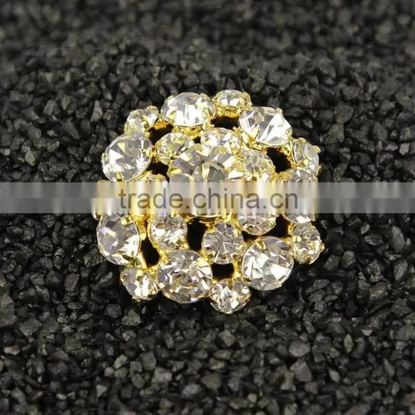 Seasofbeauty 3cm Pretty Rhinestone Button Shank Button Embellishment photo-3