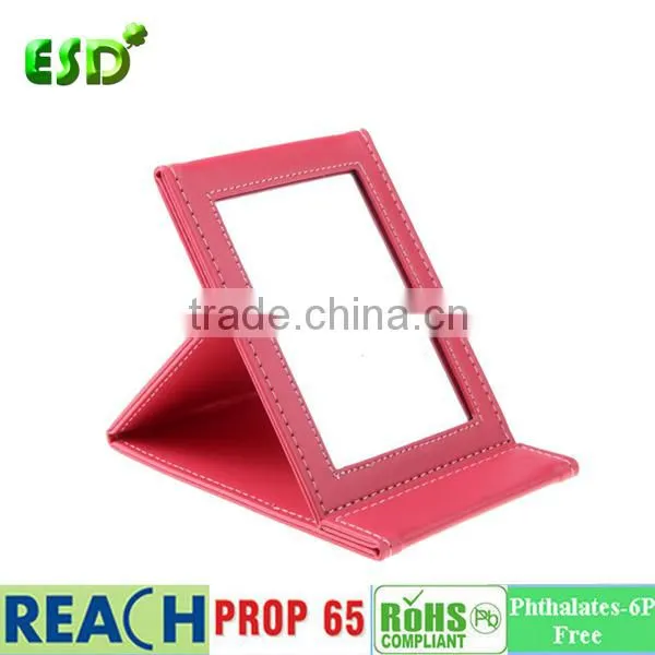 ESD PU Leather Folding Travel Mirror photo-2