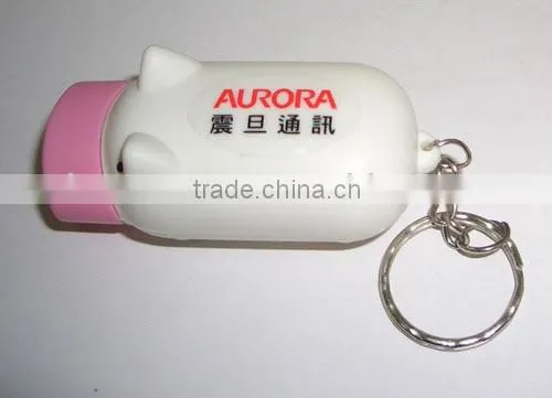 key chain light with pig shape
