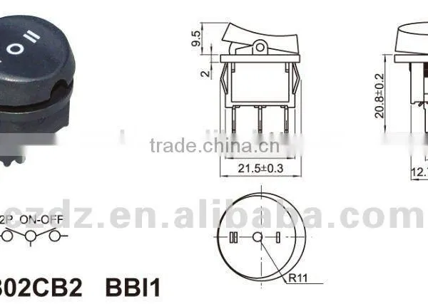 Mini Round Pannel Rocker Switch,IP65 Waterproof 4p Locked Rocker Switch photo-5