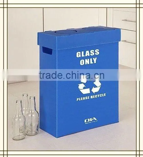 Plastic Corrugated Recycle Bin for Glass.