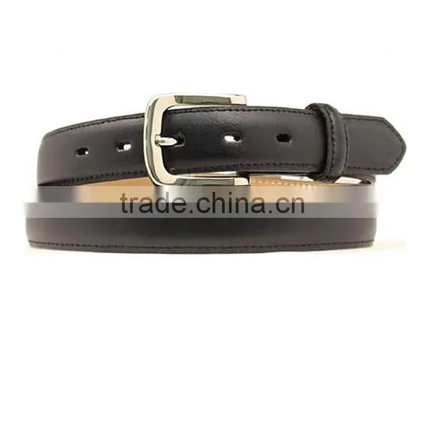 Men's Cowhide Leather Belt Black Smooth Leather Belt