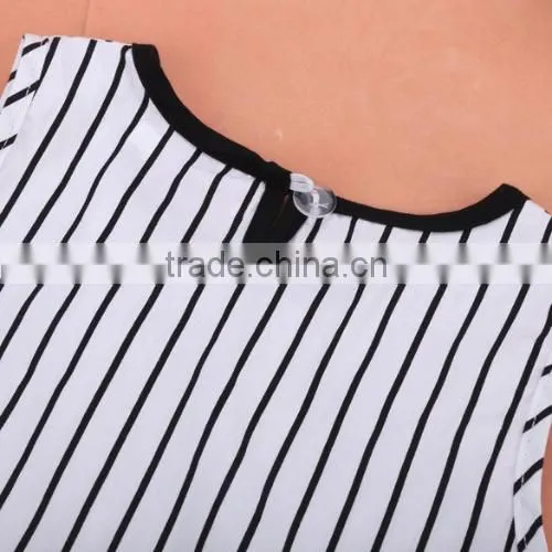 New Kids Girl's Wear Sleeveless Cute Dot Striped O-Neck Patchwork Dress photo-2