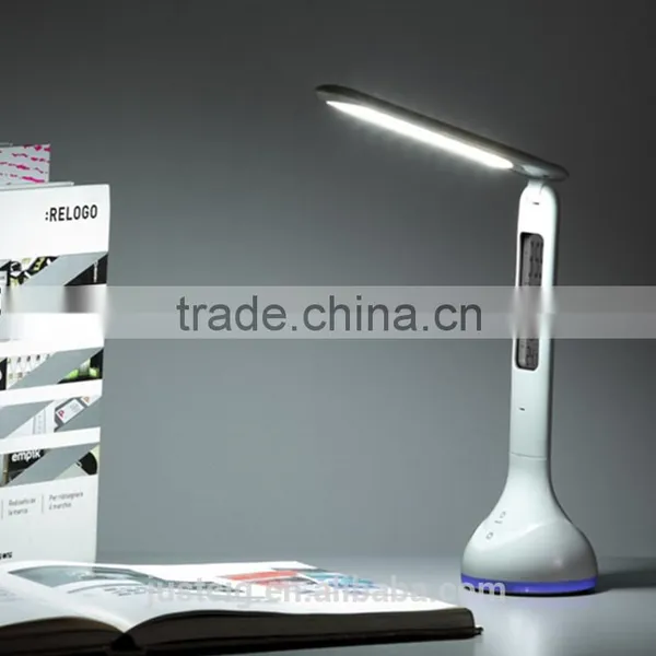Factory LED Desk Table Lamp Rechargeable Portable Light Calendar Alarm Colck photo-2
