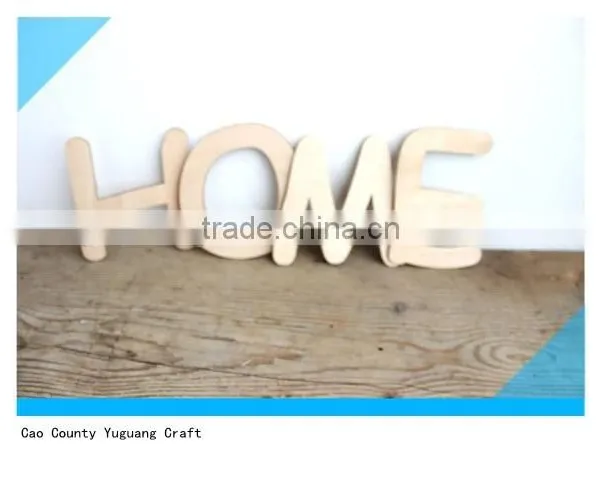 Home Wooden Word Decor 6" Unfinished Wood Sign Wall Decor Craft photo-2