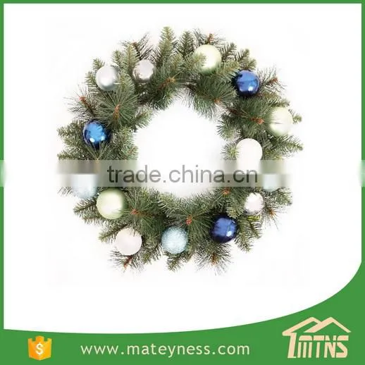 Moss Ball Mixed Pine Artificial Christmas Wreath Decorative photo-5