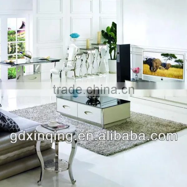 Glossy White Lacquer tv Stand-E354 photo-4