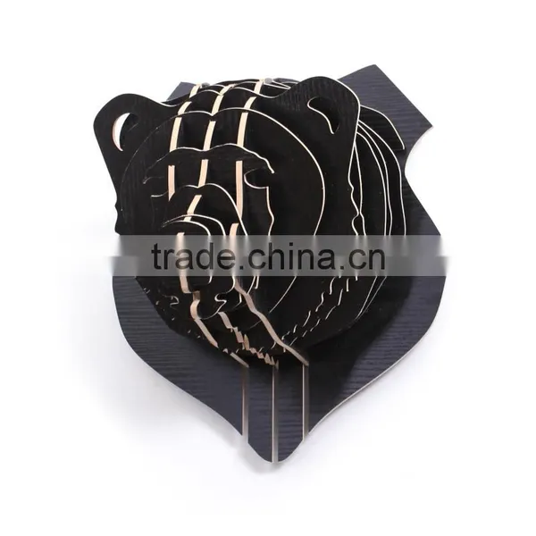 Wall Hanging Wood Crafts Bear Head Decoration photo-5