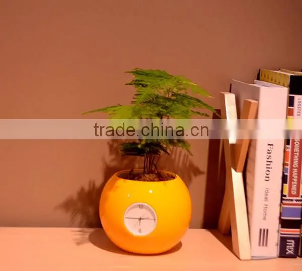 Happygenius Desktop Self-Watering Flower Pot With Clock photo-5