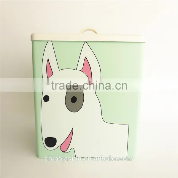 Set of 5pcs Metal Dog Dry Food and Bird Pet Treats Storage Canister Tin Box photo-3