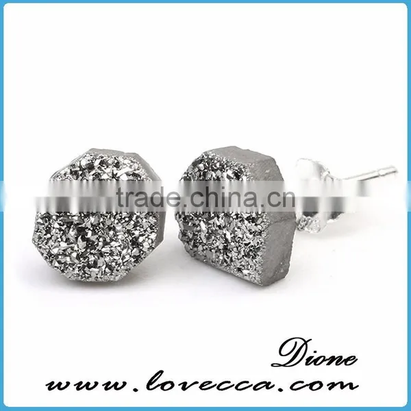 Druzy 925 Sterling Silver Earring, Beautiful Silver Jewelry, Wholesale Silver Jewellery Jaipur India photo-2