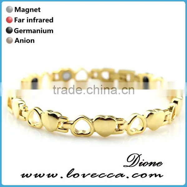 Supplier Stainless Steel Heart Shape Design Bio Magnetic Men's Energy Health Bracelet photo-3