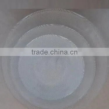 Red Color Glass Dinning Plate Set With Sliver Plating Metal Stand photo-5