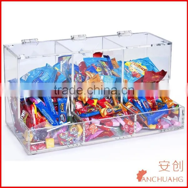 3-Compartment Acrylic Candy Bin Candy Display Rack photo-2