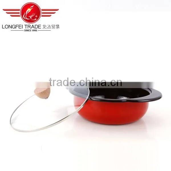 2016 Glass Lid Enamel Kitchenware Hot Pot Casserole Set for Sale photo-2