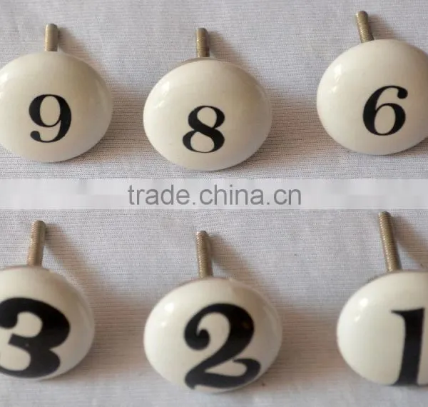 Newest Design Fine Hand Painted Numeric Cabinet Knobs photo-3