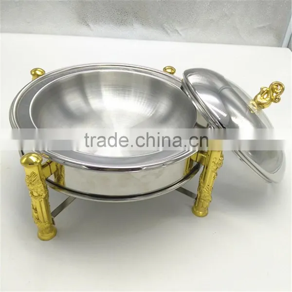 Hot Sale Round Gold Stainless Steel Buffet Chaffing Dish photo-2