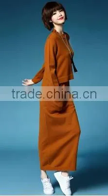 2016 New Latest Spring Autumn Women 2 Pieces Suits Loose Sweater Pullover Plus Skirt photo-3